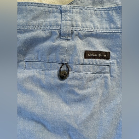 Eddie Bauer Classic Light Blue Flat Front Shorts Lightweight Cotton, size: 40 - Picture 4 of 9